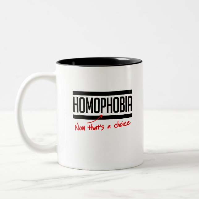 Taza Bicolor La homofobia es una elección (Izquierda)