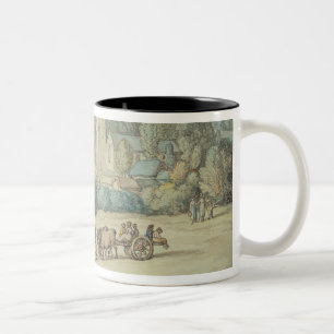 Taza Bicolor La iglesia y el pueblo de la señal del St.,