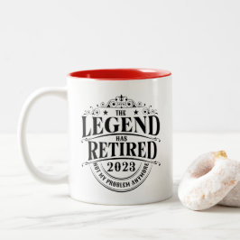 Taza Bicolor La Leyenda Se Retiró 2023 No Mi Problema-Jubilació