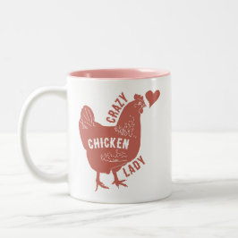 Taza Bicolor La loca dama de pollo