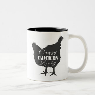 Taza Bicolor La loca dama de pollo