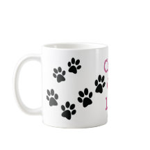 La loca dama del gato Pawprints el café Mug