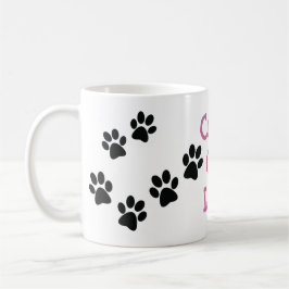 Taza Bicolor La loca dama del gato Pawprints el café Mug