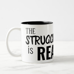 Taza Bicolor La lucha es realmente el borde negro