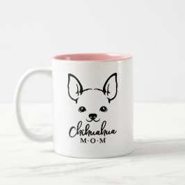 Taza Bicolor La madre de Chihuahua se enfrenta a la cara de Chi