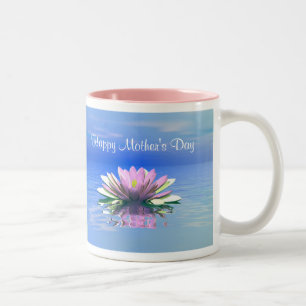 Taza Bicolor La madre, lirio de agua rosa