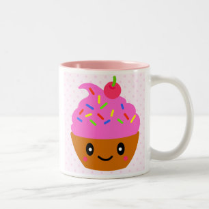 Taza Bicolor la magdalena, azúcar apelmaza la cereza