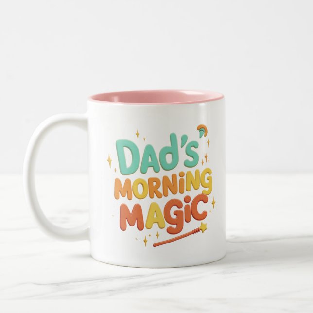 Taza Bicolor "La magia matutina de papá" (Izquierda)