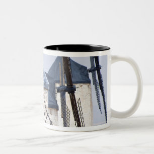 Taza Bicolor La Mancha, España. Don Quijote se lanzó famosament