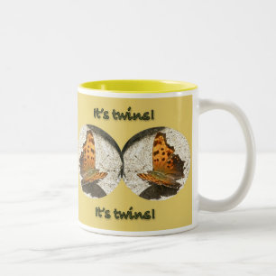 Taza Bicolor La mariposa de la coma de Angle Wing es el Recién