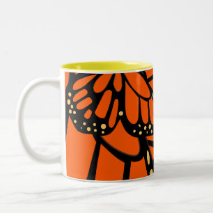 Taza Bicolor La mariposa de moda Wings Dream Naranja Yellow