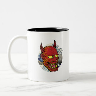 Taza Bicolor La máscara japonesa Hannya