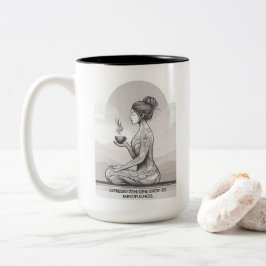 Taza Bicolor La meditación de Espresso Zen, un Buda caliente