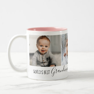 Taza Bicolor "La mejor abuela del mundo" Foto Café Mug Regalo