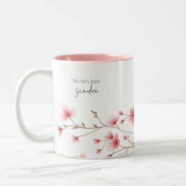 Taza Bicolor La mejor abuela del mundo - Pastel Floral personal