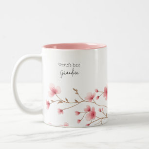 Taza Bicolor La mejor abuela del mundo - Pastel Floral personal