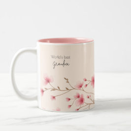 Taza Bicolor La mejor abuela del mundo - Pastel Floral personal