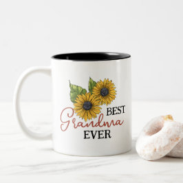 Taza Bicolor La mejor abuela jamás florida floral giratoria per