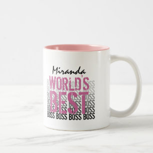 Taza Bicolor La mejor carta granulada del mundo en color rosa 0