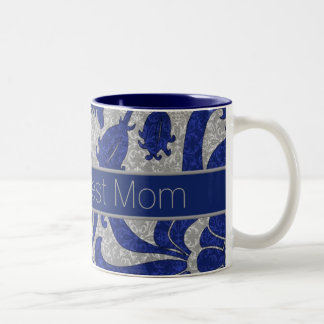 Taza Bicolor La mejor damáscara azul y gris de la mamá del mund