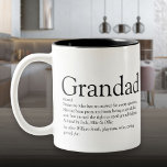 Taza Bicolor La mejor definición de papá del abuelo del mundo<br><div class="desc">Personaliza para tu abuelo especial,  abuelo,  abuelo,  papá o papá para crear un regalo único para el día de Farther,  cumpleaños,  Navidades o cualquier día que quieras mostrar lo que significa para ti. Una manera perfecta de mostrarle lo increíble que es cada día. Diseñado por Thisisnotme©</div>