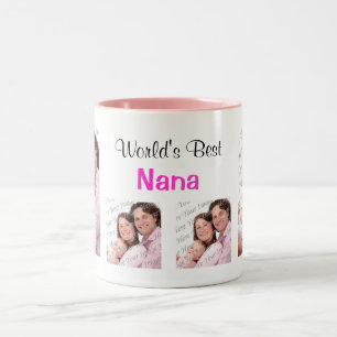 Taza Bicolor La mejor foto de Nana Photo Mug Rosa