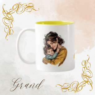 Taza Bicolor La mejor foto del Personalizado de la Vintage madr
