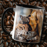 Taza Bicolor La mejor imagen moderna de Guay Stitch Mascota Pup<br><div class="desc">Este diseño simple y moderno se compone de tipografía de suero y cursiva y añaden una foto personalizado de sus pupilos</div>