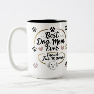 Taza Bicolor La mejor madre del perro jamás de dos tonos 15oz M