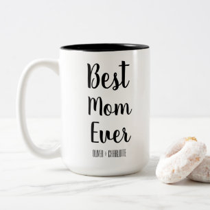Taza Bicolor La mejor mamá hasta los niños modernos nombra el d