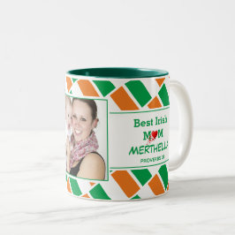 Taza Bicolor LA MEJOR MAMÁ IRLANDESA Fotos Personalizadas FLAG