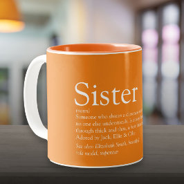 Taza Bicolor La mejor Naranja en definición de hermana del mund