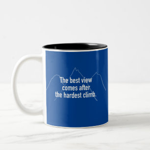 Taza Bicolor La mejor vista viene después de la escalada más di