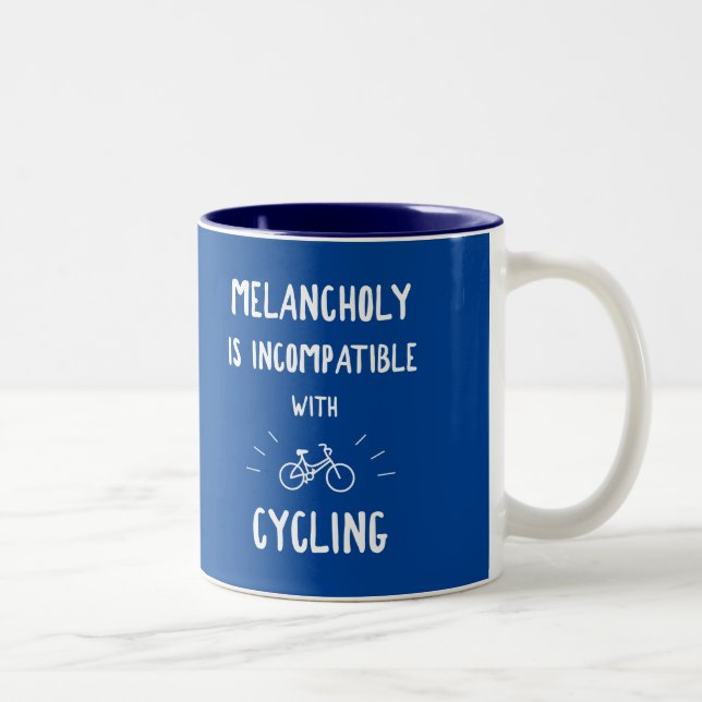 Taza Bicolor La Melancolía Es Incompatible Con El Ciclismo (Derecha)
