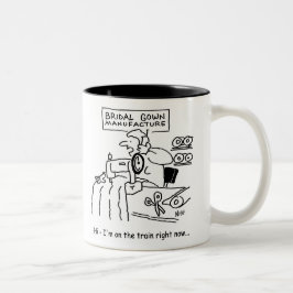 Taza Bicolor La modista de vestidos de novia está "en el tren"