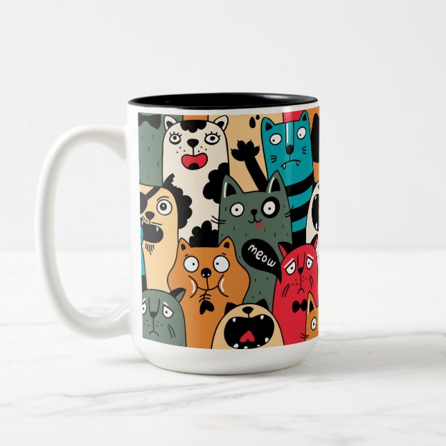 Taza Bicolor La multitud de gatos (Izquierda)