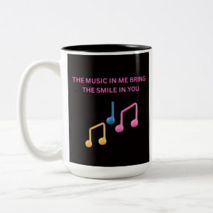 Taza Bicolor La Música en Mí Trae la Sonrisa en Ti – Música Lo