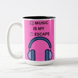 TAZA BICOLOR 🎧 LA MÚSICA ES MI 🎵 ESCAPADA