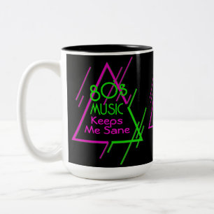 Taza Bicolor La música monogramada de los años 80 me mantiene s