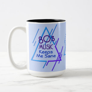 Taza Bicolor La música monogramada de los años 80 me mantiene s