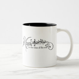 Taza Bicolor La música negra observa caligrafía del personal