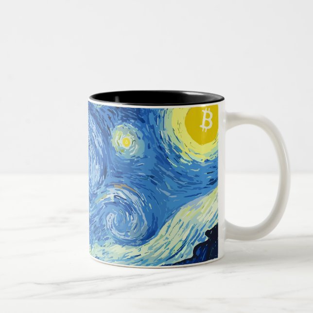 Taza Bicolor La noche Bitcoiny (Derecha)