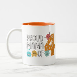 Taza Bicolor La orgullosa mamá de los cuatro
