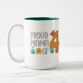 Taza Bicolor La orgullosa mamá de los cuatro