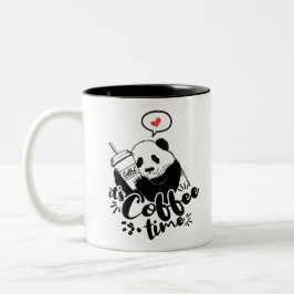 Taza Bicolor La panda ama el café