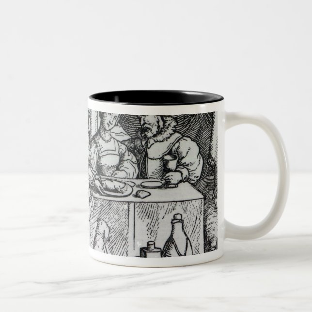 Taza Bicolor La parábola de Lazarus y de zambullidas (Derecha)