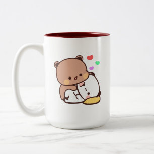 Taza Bicolor La pareja de osos pandas, los abrazos de los bubu 