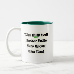 Taza Bicolor La pelota de golf nunca cae lejos de la camiseta