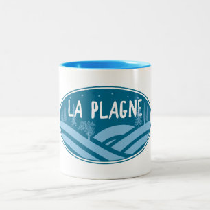 Taza Bicolor La Plagne Francia al aire libre
