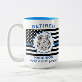 Taza Bicolor La Policía Retirada Acaba Con La Línea Azul Y Se E
